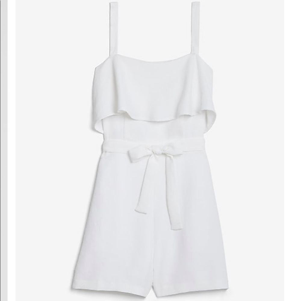 Express White Ruffle Romper - Picture 3 of 7